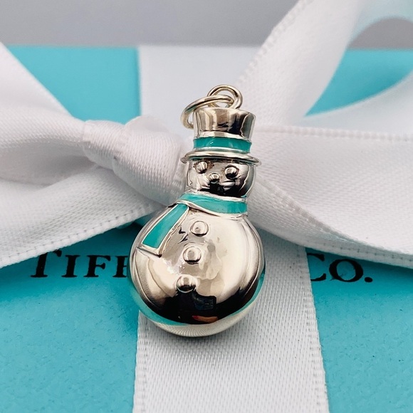 Tiffany & Co Silver Blue Enamel Snowman 925 silver  excellent box pouch - Picture 5 of 7
